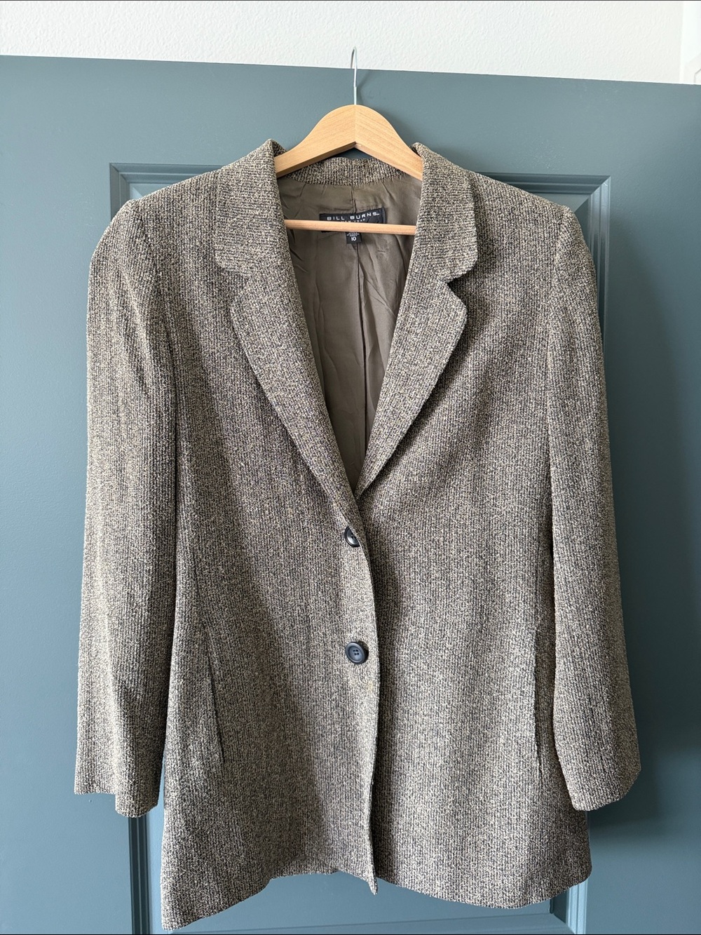 Bill Burns Women's Taupe Tweed Blazer Jacket